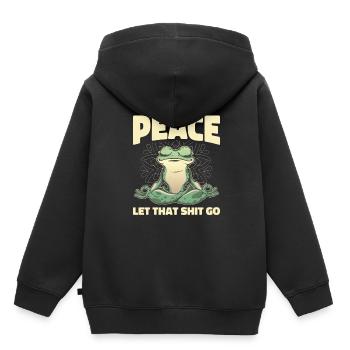 Buddha Buddhist Frieden - Kinder Premium Organic Hoodie - Schwarz - Hinten - AI Model Kid Male (0cm)