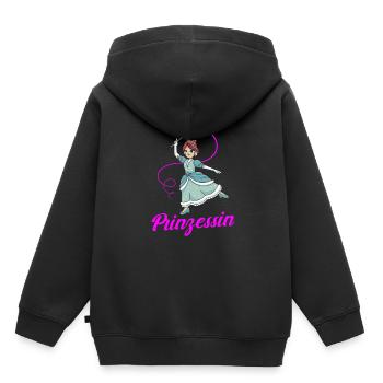 Prinzessin - Kinder Premium Organic Hoodie - Schwarz - Hinten - AI Model Kid Male (0cm)