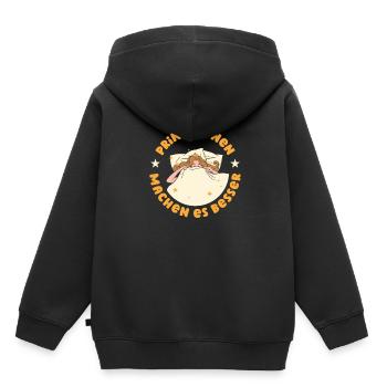 Prinzessin - Kinder Premium Organic Hoodie - Schwarz - Hinten - AI Model Kid Male (0cm)