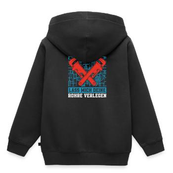 Rohrleitungsbauer Komisch - Kinder Premium Organic Hoodie - Schwarz - Hinten - AI Model Kid Male (0cm)