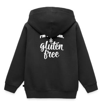 Glutenfrei Herr - Kinder Premium Organic Hoodie - Schwarz - Hinten - AI Model Kid Male (0cm)