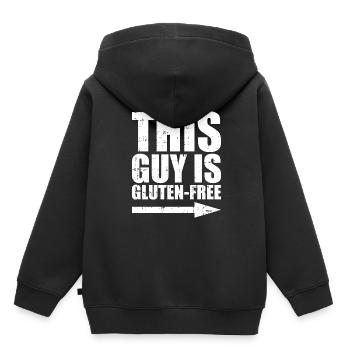 Glutenfrei Kerl - Kinder Premium Organic Hoodie - Schwarz - Hinten - AI Model Kid Male (0cm)