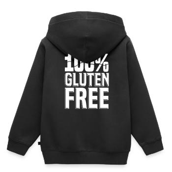 Sans gluten - Sweat Premium à capuche enfant bio - noir - Dos - AI Model Kid Male (0cm)