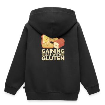 Glutenfrei Lustig - Kinder Premium Organic Hoodie - Schwarz - Hinten - AI Model Kid Male (0cm)