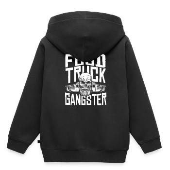 Crâne de nourriture de rue - Sweat Premium à capuche enfant bio - noir - Dos - AI Model Kid Male (0cm)