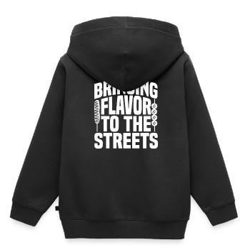 Corndog de rue - Sweat Premium à capuche enfant bio - noir - Dos - AI Model Kid Male (0cm)