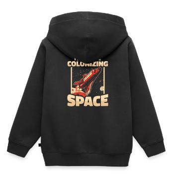 espace, espace, fusée, colonisation de l’espace - Sweat Premium à capuche enfant bio - noir - Dos - AI Model Kid Male (0cm)