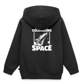 espace, espace, fusée, colonisation de l’espace - Sweat Premium à capuche enfant bio - noir - Dos - AI Model Kid Male (0cm)