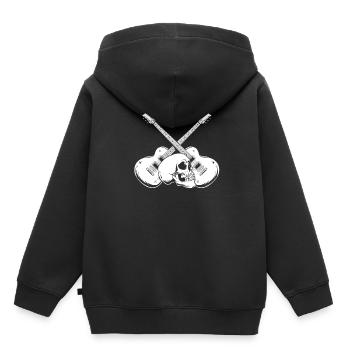 E Gitarre Elektrogitarre Schädel - Kinder Premium Organic Hoodie - Schwarz - Hinten - AI Model Kid Male (0cm)