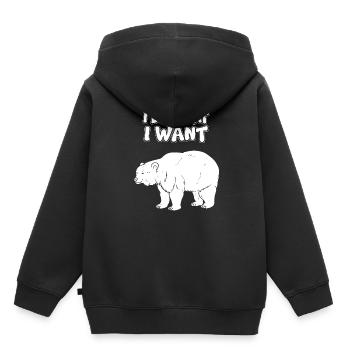 Je m’en fous - Sweat Premium à capuche enfant bio - noir - Dos - AI Model Kid Male (0cm)