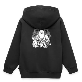 Mandala bouddhiste de Bouddha - Sweat Premium à capuche enfant bio - noir - Dos - AI Model Kid Male (0cm)