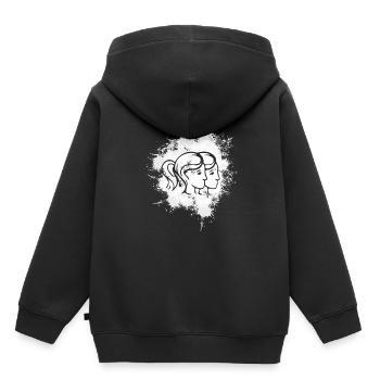 Sternzeichen Zwillinge Symbol - Kinder Premium Organic Hoodie - Schwarz - Hinten - AI Model Kid Male (0cm)