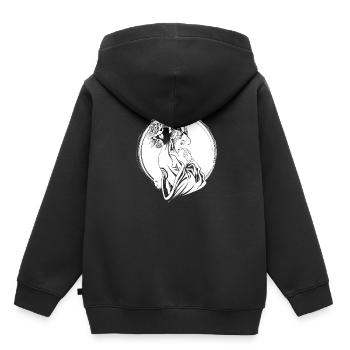 Geisha Blumen - Kinder Premium Organic Hoodie - Schwarz - Hinten - AI Model Kid Male (0cm)