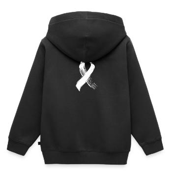 Brustkrebs - Kinder Premium Organic Hoodie - Schwarz - Hinten - AI Model Kid Male (0cm)
