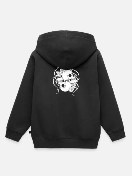 Gothic Schädel - Kinder Premium Organic Hoodie - Schwarz