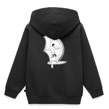 Wing Surf Wing Foil - Kinder Premium Organic Hoodie - Schwarz - Hinten - AI Model Kid Male (0cm)