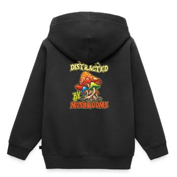 Cueilleurs de champignons Champignons Champignons - Sweat Premium à capuche enfant bio - noir - Dos - AI Model Kid Male (0cm)