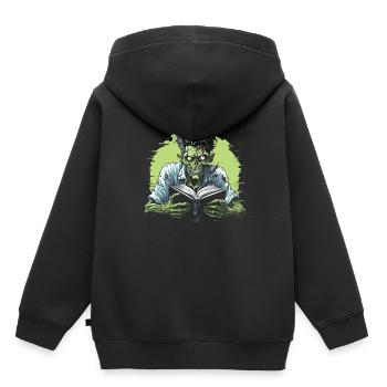 Bookworm Bookworm Zombie - Kids Premium Organic Hoodie - black - Back - AI Model Kid Male (0cm)