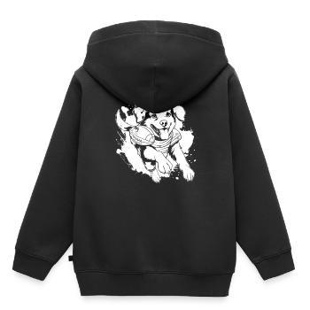 American Football - Kinder Premium Organic Hoodie - Schwarz - Hinten - AI Model Kid Male (0cm)