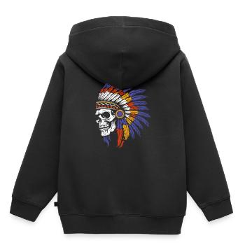 Crâne et os croisés indigènes - Sweat Premium à capuche enfant bio - noir - Dos - AI Model Kid Male (0cm)