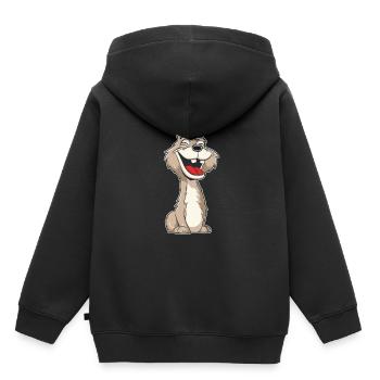 Lama Lama Drôle - Sweat Premium à capuche enfant bio - noir - Dos - AI Model Kid Male (0cm)