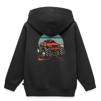Monster Truck - Sweat Premium à capuche enfant bio - noir - Dos - AI Model Kid Male (0cm)