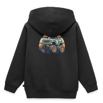Monster Truck - Sweat Premium à capuche enfant bio - noir - Dos - AI Model Kid Male (0cm)