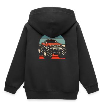 Monster Truck - Sweat Premium à capuche enfant bio - noir - Dos - AI Model Kid Male (0cm)