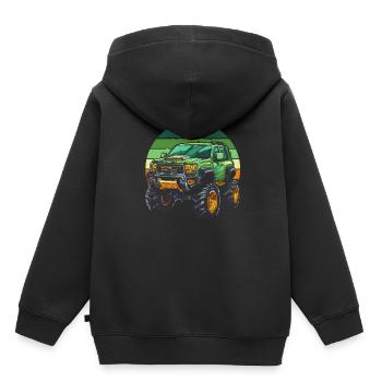 Monster Truck - Sweat Premium à capuche enfant bio - noir - Dos - AI Model Kid Male (0cm)