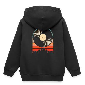 Collectionneur de disques vinyles - Sweat Premium à capuche enfant bio - noir - Dos - AI Model Kid Male (0cm)