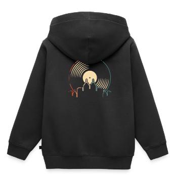 Collectionneur de disques vinyles - Sweat Premium à capuche enfant bio - noir - Dos - AI Model Kid Male (0cm)