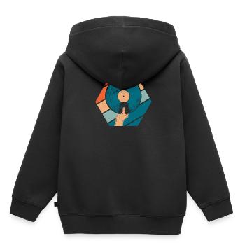 Collectionneur de disques vinyles - Sweat Premium à capuche enfant bio - noir - Dos - AI Model Kid Male (0cm)