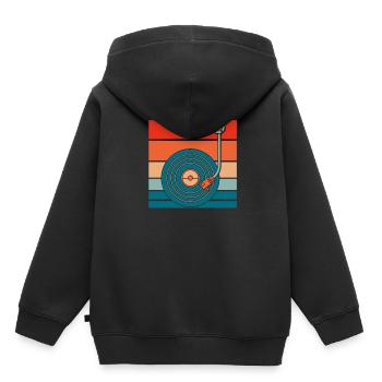 Collectionneur de disques vinyles - Sweat Premium à capuche enfant bio - noir - Dos - AI Model Kid Male (0cm)
