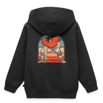 American Football - Kinder Premium Organic Hoodie - Schwarz - Hinten - AI Model Kid Male (0cm)