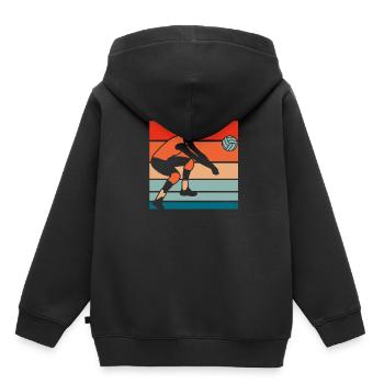 Volley-ball Volley-ball - Sweat Premium à capuche enfant bio - noir - Dos - AI Model Kid Male (0cm)