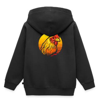 Huhn Henne - Kinder Premium Organic Hoodie - Schwarz - Hinten - AI Model Kid Male (0cm)