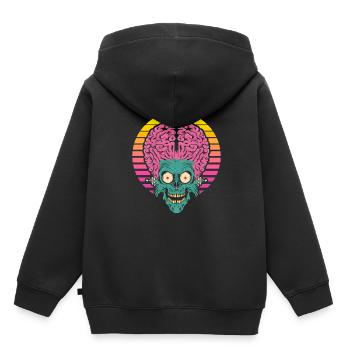 Alien Alien Brain - Kids Premium Organic Hoodie - black - Back - AI Model Kid Male (0cm)