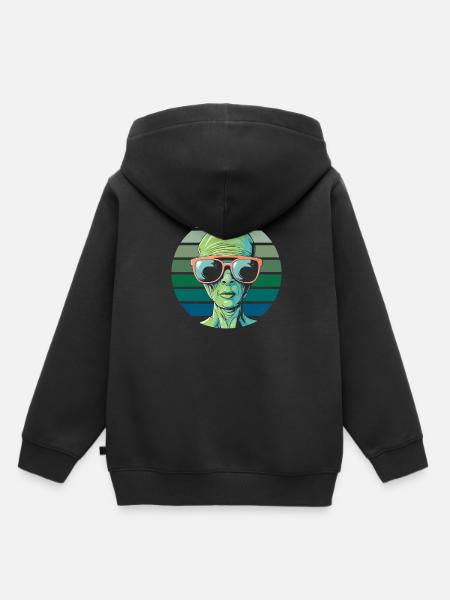 Alien Außerirdischer - Kinder Premium Organic Hoodie - Schwarz