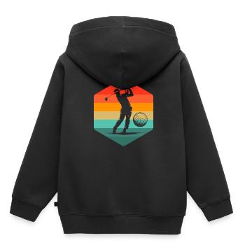 Golf Golfer Golfen - Kinder Premium Organic Hoodie - Schwarz - Hinten - AI Model Kid Male (0cm)