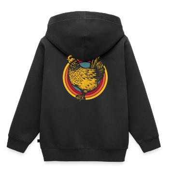 Huhn Henne - Kinder Premium Organic Hoodie - Schwarz - Hinten - AI Model Kid Male (0cm)