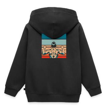 Fitness - Kinder Premium Organic Hoodie - Schwarz - Hinten - AI Model Kid Male (0cm)