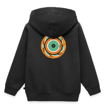 Collectionneur de disques vinyles - Sweat Premium à capuche enfant bio - noir - Dos - AI Model Kid Male (0cm)