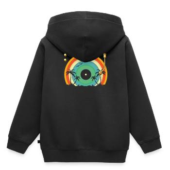 Collectionneur de disques vinyles - Sweat Premium à capuche enfant bio - noir - Dos - AI Model Kid Male (0cm)