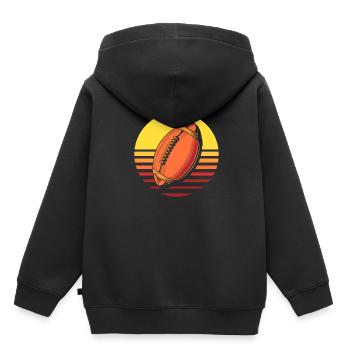 Football américain - Sweat Premium à capuche enfant bio - noir - Dos - AI Model Kid Male (0cm)