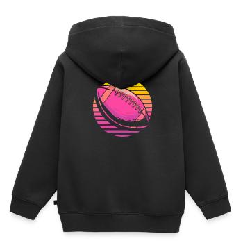 Football américain - Sweat Premium à capuche enfant bio - noir - Dos - AI Model Kid Male (0cm)