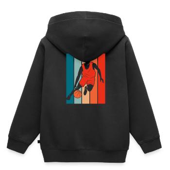 Basketball Basketballer - Kinder Premium Organic Hoodie - Schwarz - Hinten - AI Model Kid Male (0cm)