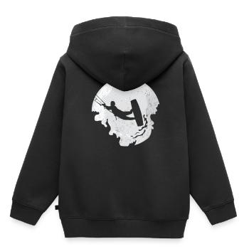 Kitesurfer Kitesurf Kitesurf Kitesurf Lune - Sweat Premium à capuche enfant bio - noir - Dos - AI Model Kid Male (0cm)
