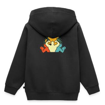 Fitness - Kinder Premium Organic Hoodie - Schwarz - Hinten - AI Model Kid Male (0cm)