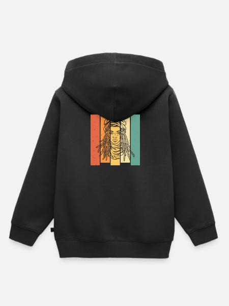 Rasta Haare Dreadlocks Dreads - Kinder Premium Organic Hoodie - Schwarz
