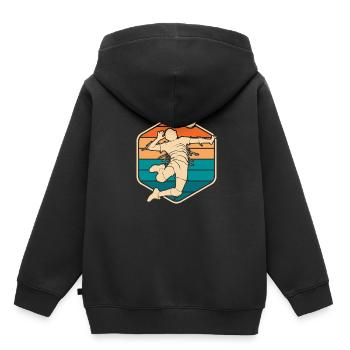 Volley-ball Volley-ball - Sweat Premium à capuche enfant bio - noir - Dos - AI Model Kid Male (0cm)